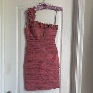 Alberto Makali One-Shoulder Dress in Mauve